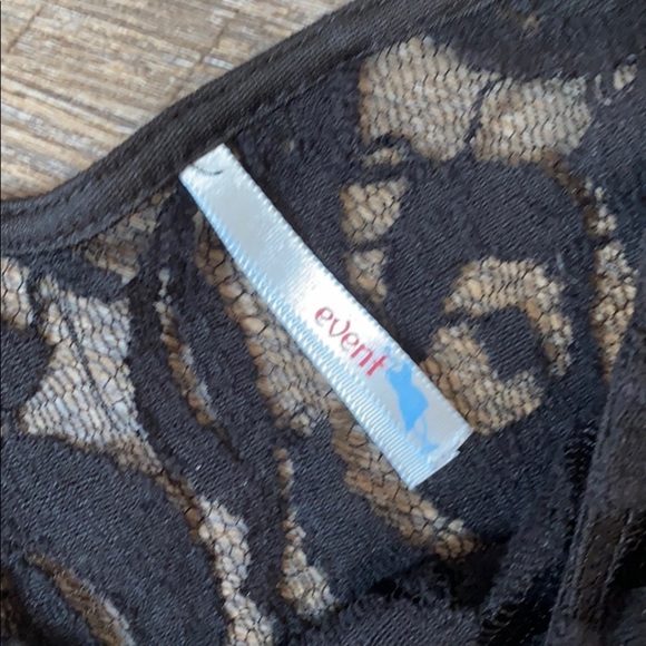 Black lace top faux leather Peplum Dress Medium - Picture 11 of 12